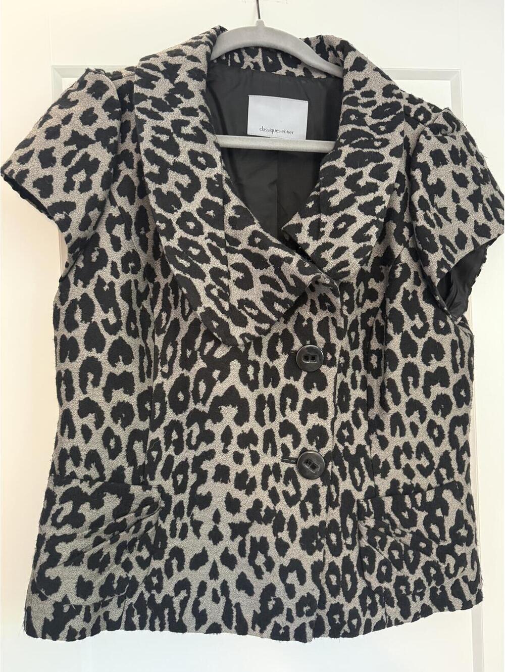 Classiques Entier Leopard‎ Print Short Sleeve Jacket Size L